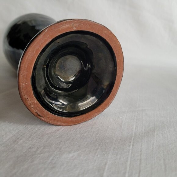 EVANGELINE POTTERY DRIP GLAZE 12-1/2" EWER Pitcher Vase / Canada Excellent Con - Picture 8 of 10